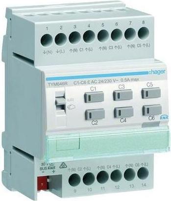 Produktbild Hager Heizungsaktor 6fach KNX TYM646R