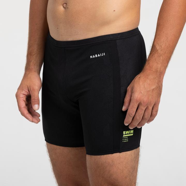 Nabaiji Long swimming boxers Yoko Geol emboss black