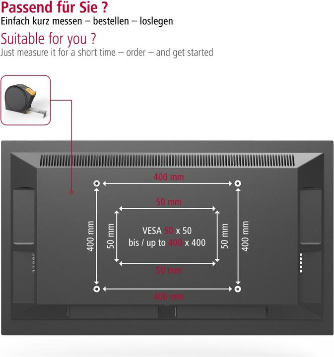 Image du produit Hama Support mural pour TV FIX Ultraslim (Mur, 56", 50 kg)