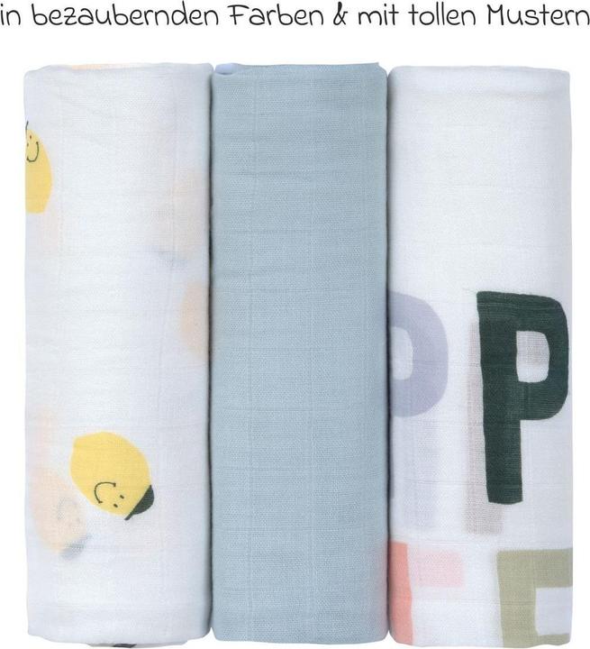 Produktbild Lässig Mullwindeln & Mulltücher Mulltuch 3er Pack Heavenly Soft Swaddle L (80 cm, 80 cm)