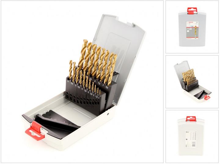 Produktbild Bosch Professional Zubehör Metallbohrer-Set HSS-TiN, ProBox, 19-teilig (6 mm, 1 mm, 6.5 mm, 5.5 mm, 10 mm, 1.5 mm, 7 mm, 3 mm, 5 mm, 8.5 mm, 8 mm, 2.5 mm, 9 mm, 3.5 mm, 4.5 mm, 2 mm, 7.5 mm, 9.5 mm, 4 mm)