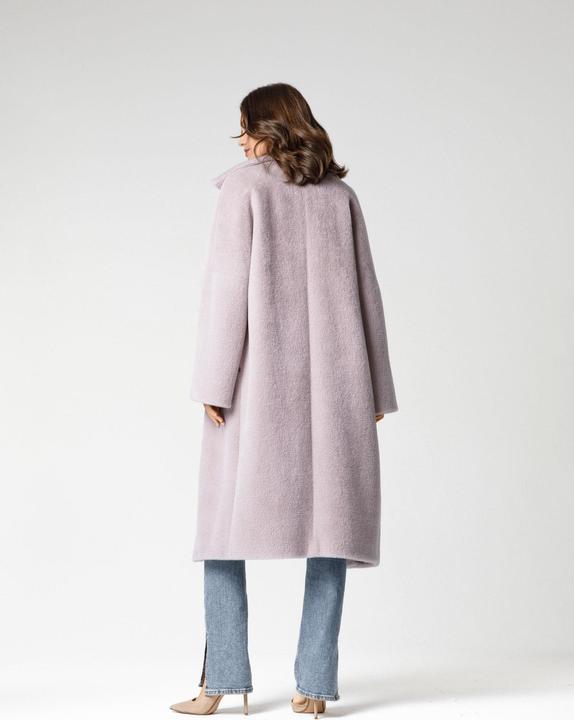 Immagine prodotto Furnari Cappotto in eco-pelliccia liscia con collo risvoltato in tonalità orchidea-ghiaccio (42,44,46,50) (42, 44, 46)