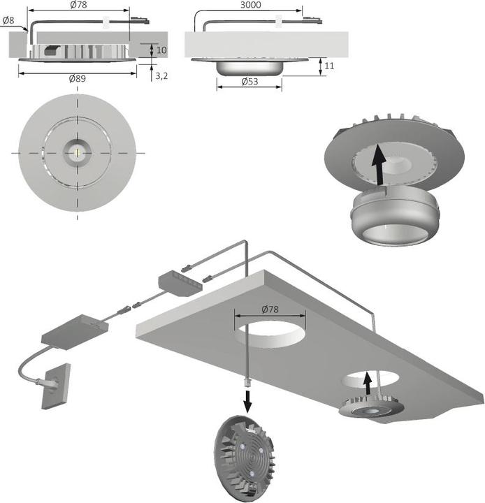 Actual product image Halemeier LED recessed luminaires SuperSpot eco 12 V (50 lm)