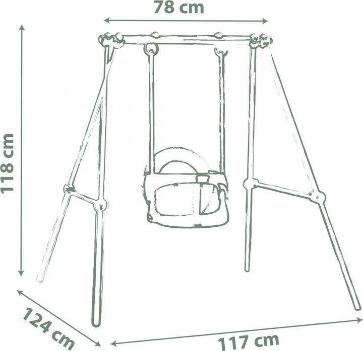 Actual product image Smoby S.Life Metal Baby Swing H118