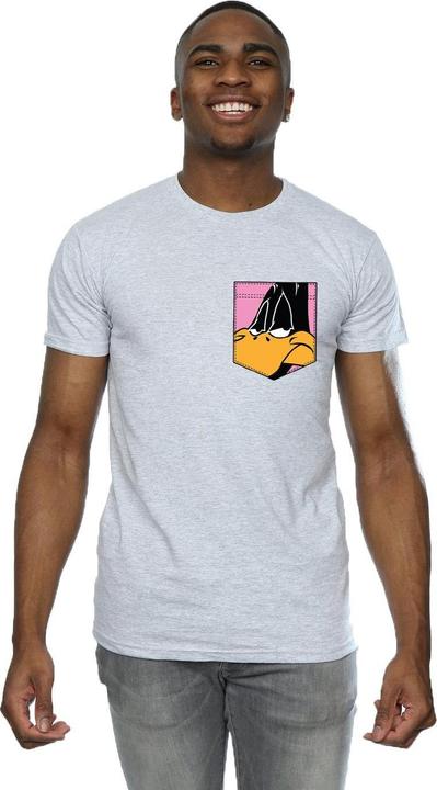 Image du produit Looney Tunes - T-shirt DAFFY DUCK FACE FAUX POCKET - Homme (M)