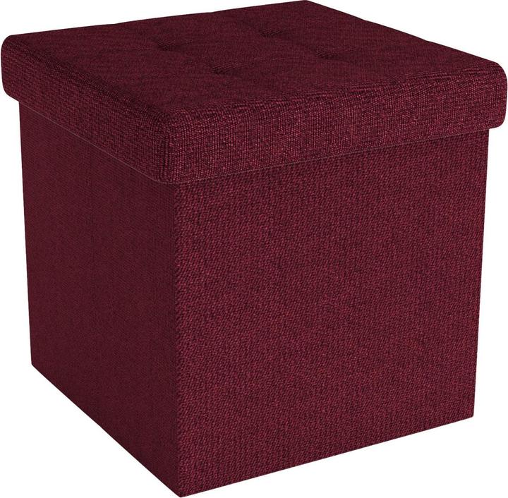Intirilife Sitzhocker 30x30x30 cm in KIRSCH ROT