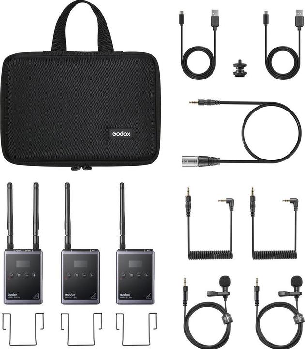 Image du produit Godox Camera-Mount, 2-Pers. Omni Lavalier-Mic Wireless Omni Lavalier Microphone System