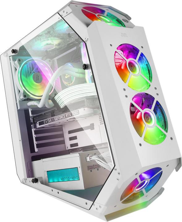 Image du produit Mars Gaming Boitier Moyen Tour Atx Mc51 RGB Avec Panneaux Vitrés (Blanc) (ATX, Mini-ITX)