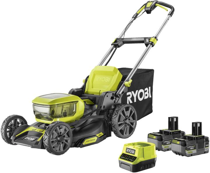 Actual product image Ryobi Cordless lawn mower RY18 lmX46A-250 + 2x 5.0 Ah (Rechargeable battery operated)