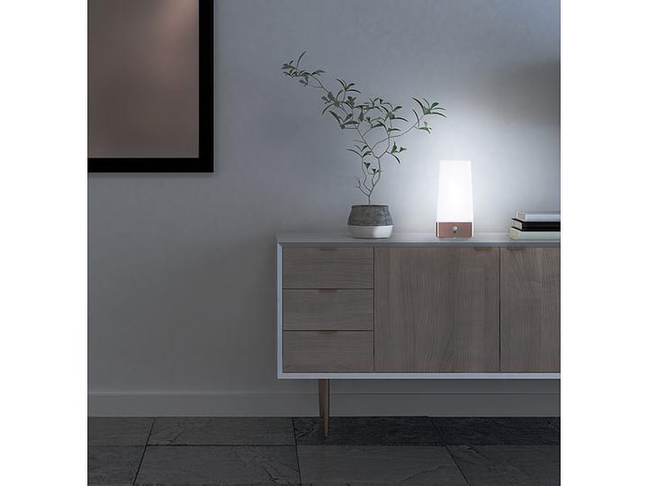 Image du produit Lunartec Lot de 2 lampes de table LED rechargeables avec capteur de mouvement PIR, blanc chaud, rectangulaire