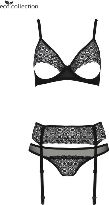 Immagine prodotto ECO Collection Set Reggiseno 3 Pezzi Zinnia Nero (XXL, 3XL)