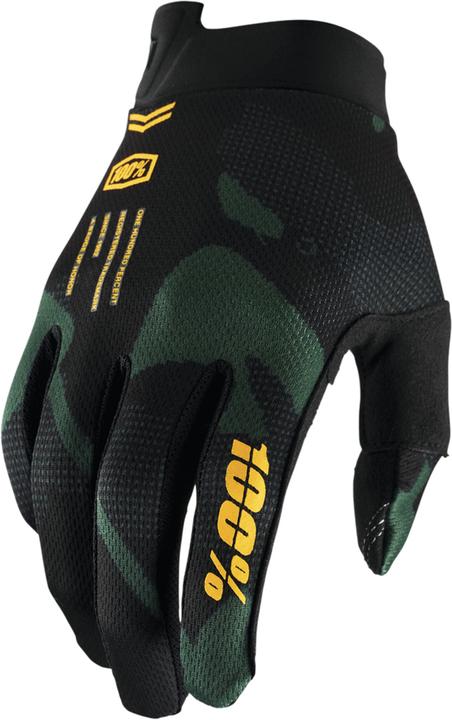 100% Unisex Handschuhe iTrack, Sentinel - Schwarz Grün, S, HU-GLO-0052 (S)