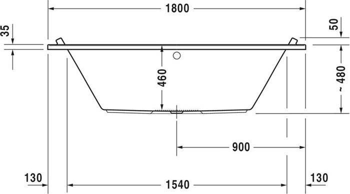 Actual product image Duravit Rectangular whirlpool tub STARCK 212 l 180x90 we 2 RS Air-System (212 l, 180 cm, 90 cm)