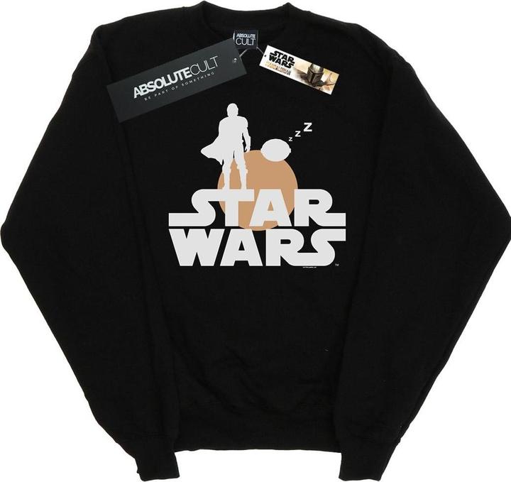 Actual product image Star Wars Mens The Mandalorian Mando And The Child Silhouette Sweatshirt (S)