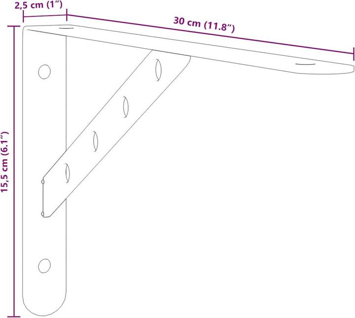 Image du produit VidaXL Support d'étagère 4 pcs. Noble