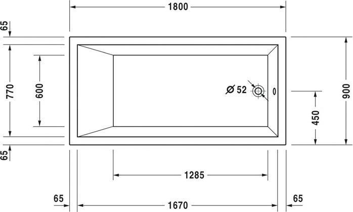 Produktbild Duravit Rechteck-Whirlwanne STARCK 301 l 180x90 we 1 RS Jet-System (1 Pers.)