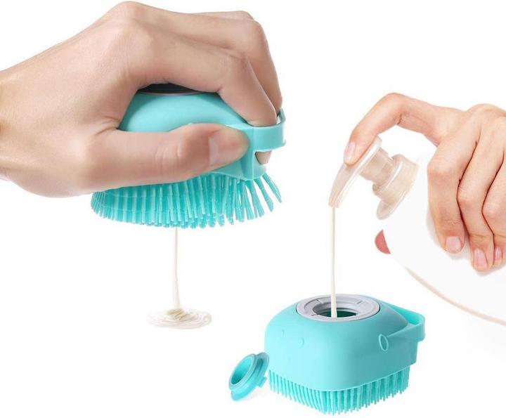 Actual product image JTI Scrubbing brush with soap dispenser - Blue