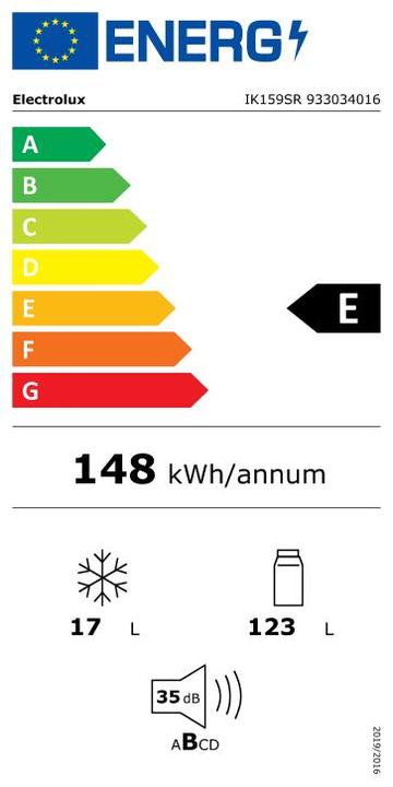Label énergétique Electrolux IK159SR (140 l)