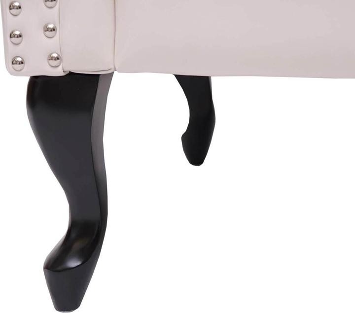 Immagine prodotto Mendler Ottomana Chesterfield, sgabello con poggiapiedi, similpelle 39x77x47cm bianco panna