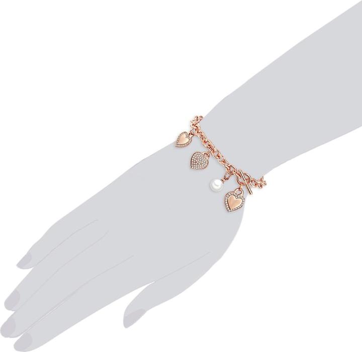 Produktbild Lulu & Jane Damen Herz Messing Zirkonia Muschelkernperle roségold 19,0 cm - 29719 (19 cm, Messing)