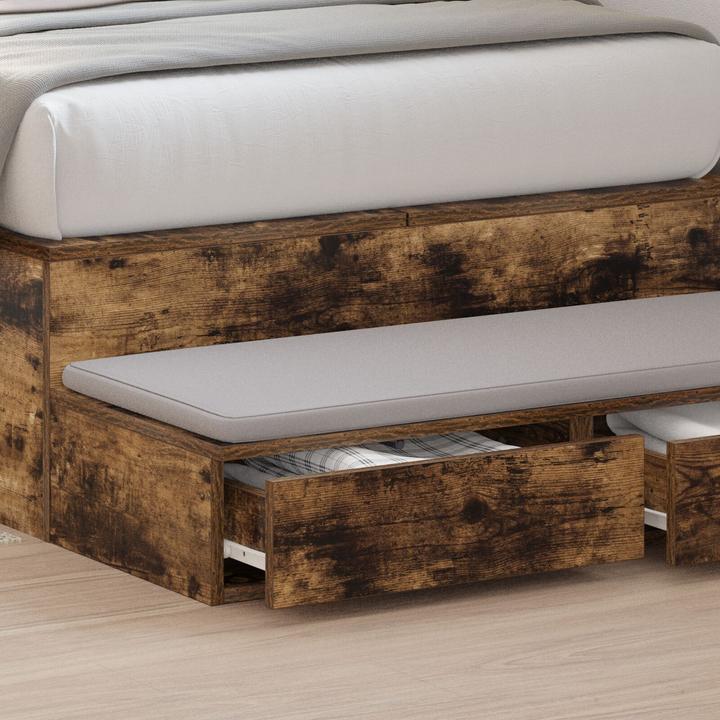 Produktbild VidaXL Bettunterlagen aus Raucheiche 90x36,5x16,5 cm Holzwerkstoff