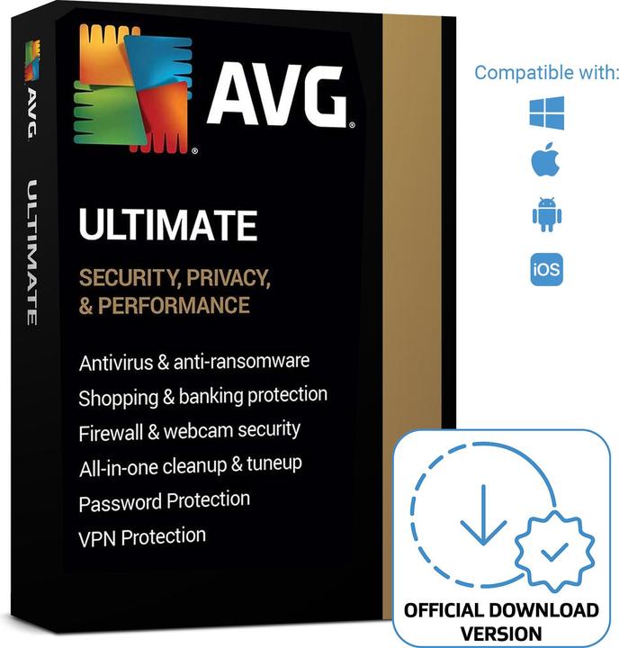 Avast AVG Ultimate (10 Utilisateur, 10 Périphériques/Utilisateurs, 12 mois)
