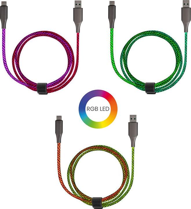 Image du produit Livoo Câble lumineux USB Type C fast charge (1 m, USB 3.0, 15 W)