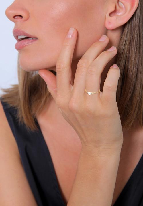 Image du produit Elli DIAMONDS Bague de fiançailles Perle Diamant (0.03 ct.) 585 Or jaune (54, Or 585/14 K)