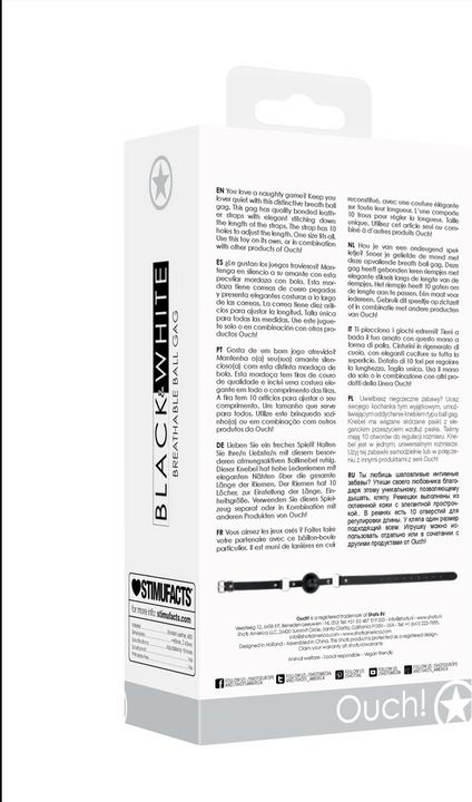 Productafbeelding Ouch! Ademende Ball Gag - Met Gebonden Leren Riemen
