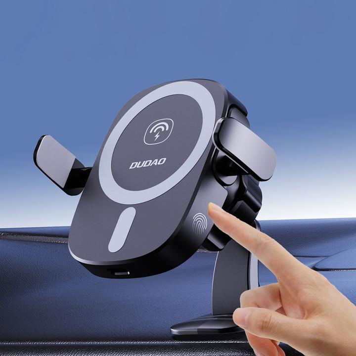 Produktbild Dudao FW11 car phone holder with 15W inductive charger for air vent / cockpit - black