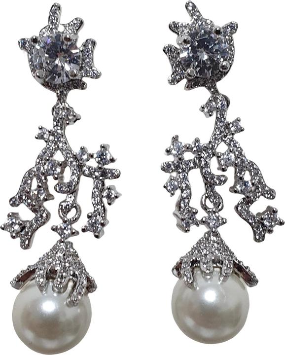 L'Officiel Orecchino a buco rodio con perla