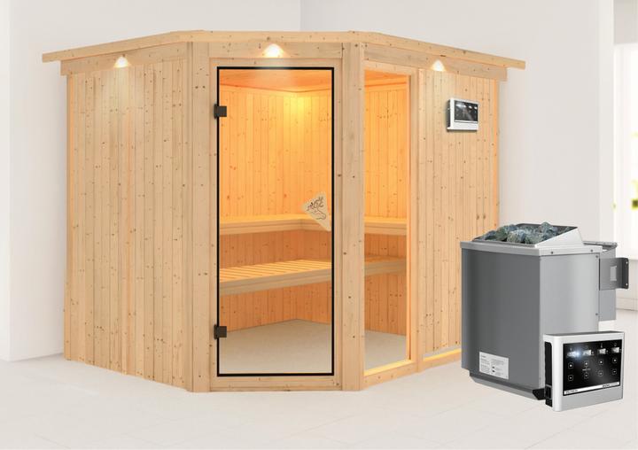 Actual product image Karibu Fiona 3 with roof rim (9 KW Bio external control)