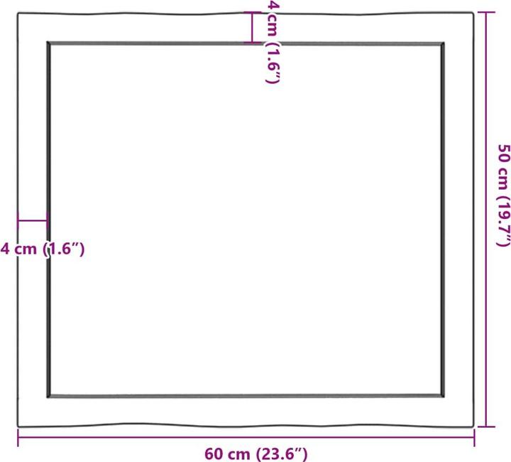 Image du produit VidaXL Tischplatte 60x50x4 cm Massivholz Eiche Behandelt (60 x 50 x 4 cm)