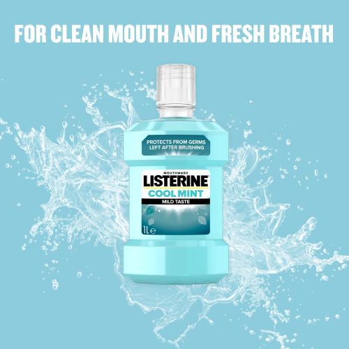Produktbild Listerine Mouthwash Cool Mint Mild Mint (1000 ml, Mundwasser)