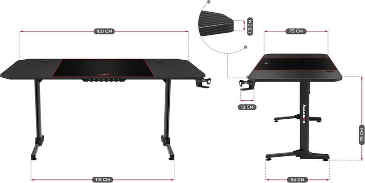 Productafbeelding Huzaro Gaming Desk Hero 4.7