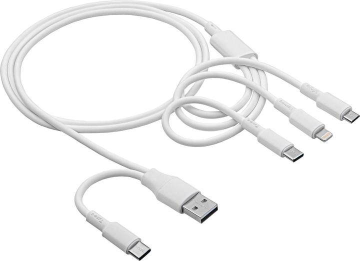 Akyga USB-Kabel USB-C® Stecker, USB-A Stecker, Apple Lightning Stecker, USB-Mic (1.20 m, USB 3.0, 10 W)
