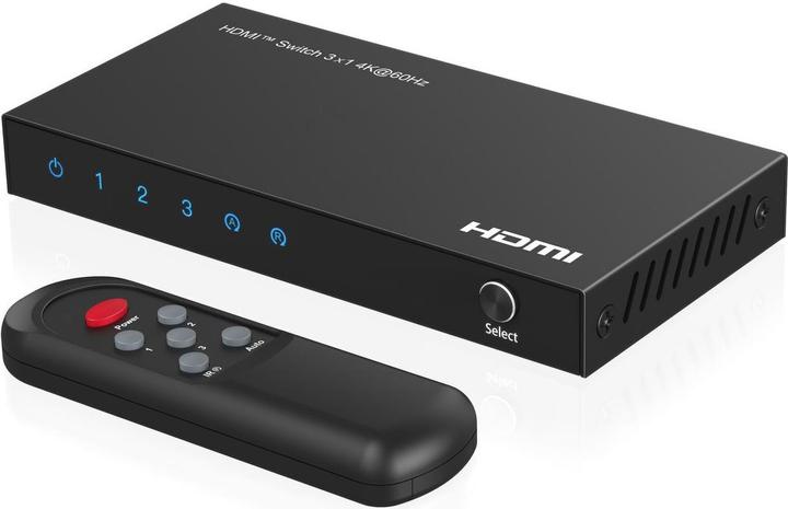 Produktbild MicroConnect 4K@60Hz HDMI Switch 3x1, HDCP