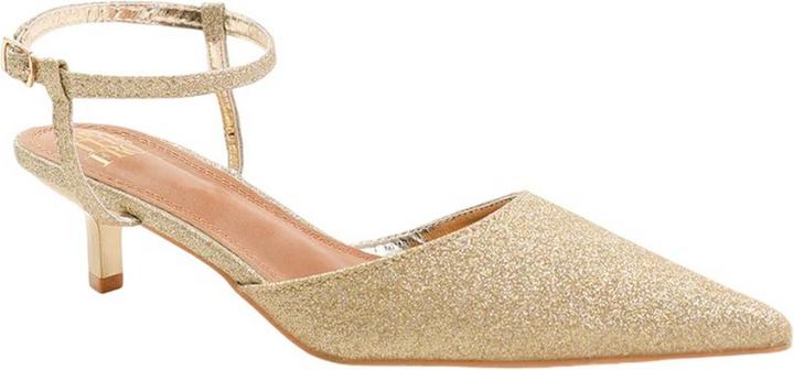 Actual product image Where's That From Womens/Ladies Malta Glitter Faux Leather Ankle Strap Kitten Heel Sandals (36)