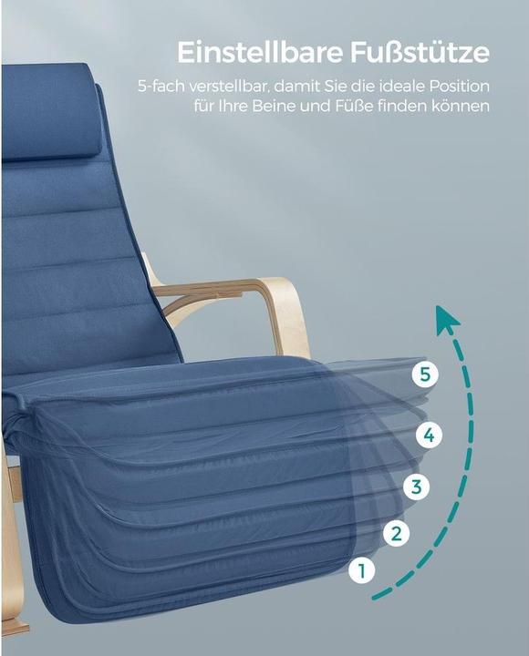 Actual product image Songmics Rocking chair blue brown fabric