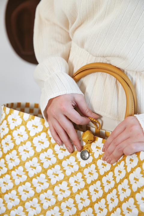 Produktbild Handed by Motif Bag Shopper L mustard with white pattern