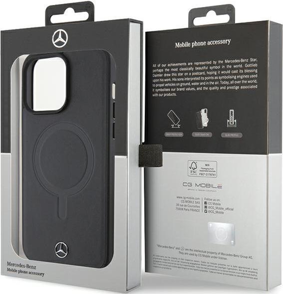 Produktbild Mercedes MEHMP15X23RCMK iPhone 15 Pro Max 6.7" czarny/black hardcase Smooth Leather MagSafe (Apple iPhone 15 Pro Max)
