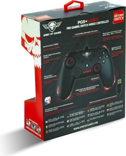 Produktbild Spirit Of Gamer Manette De Jeu Pro Gaming Pour Nintendo Switch (Noir) (Switch)