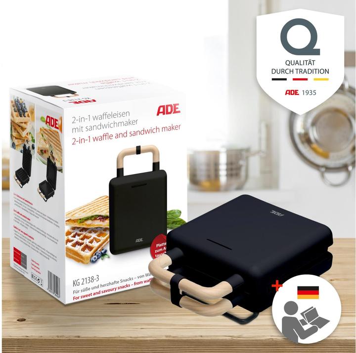 Actual product image ADE Waffle Iron White