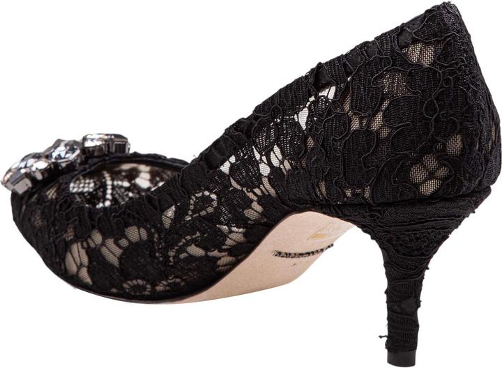 Produktbild Dolce & Gabbana bellucci black lace pumps with crystal application (38)