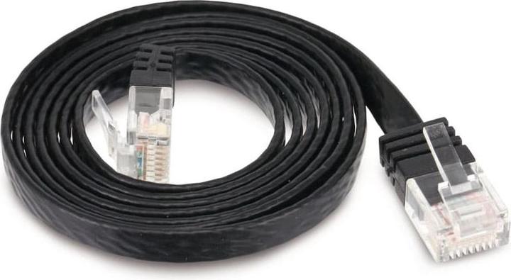 Immagine prodotto Tecline Cavo patch Cat.6 U/UTP, non schermato, piatto, nero, cavo patch superflat da 2,0 m ad esempio per (U/UTP, CAT6, 2 m)