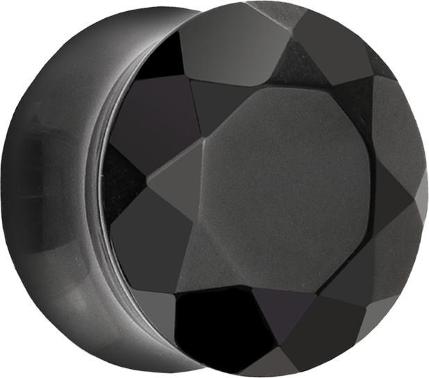 Image du produit Star Piercing Flared Plug à facettes en pierre d'agate (sans laiton, Minéral)