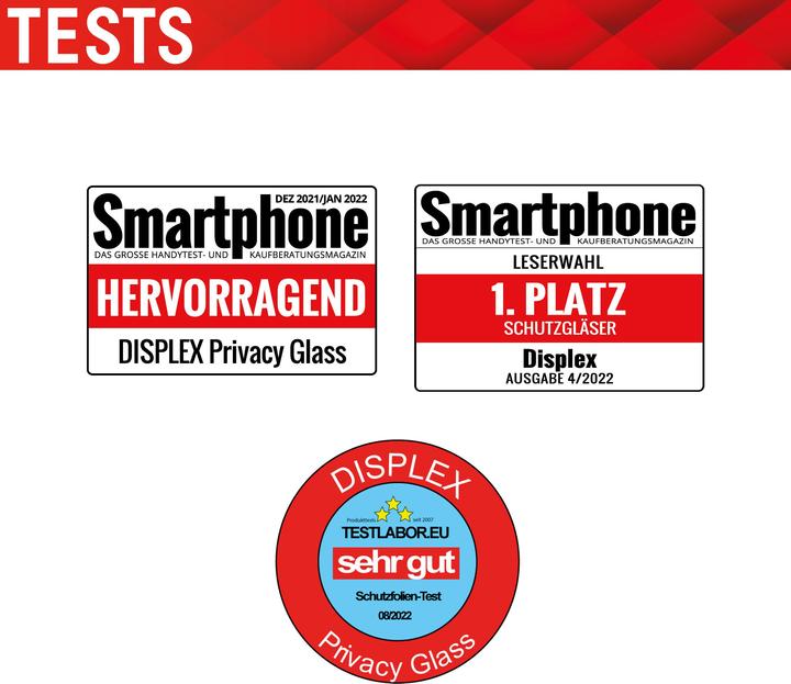 Produktbild Displex Real Glass, Privacy Full Cover Panzerglas (1 Stück, Apple iPhone 14 Pro)
