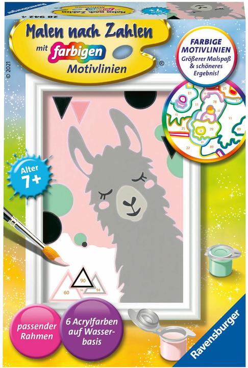 Produktbild Ravensburger Malen nach Zahlen 28942 - Glückliches Lama – Kinder ab 7 Jahren