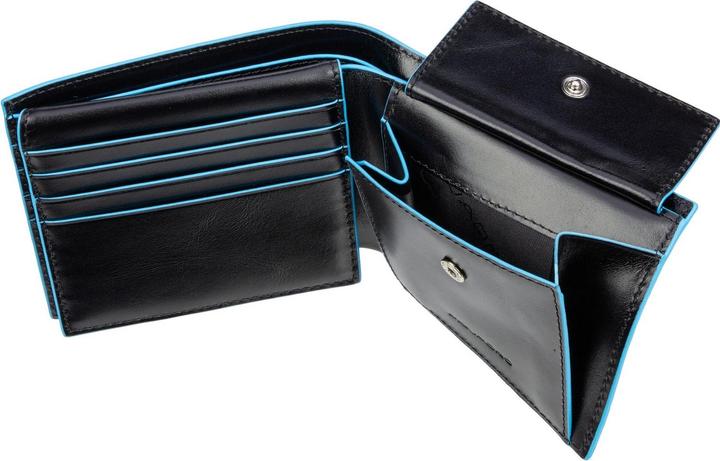 Actual product image Piquadro Blue Square - Men's wallet with flap ID window and coin pocket