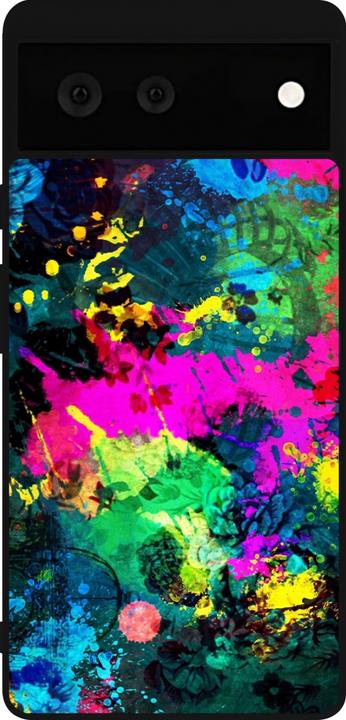 Actual product image PhoneLook Coque Silicone rigide noir Splash paint (Google Pixel 6)